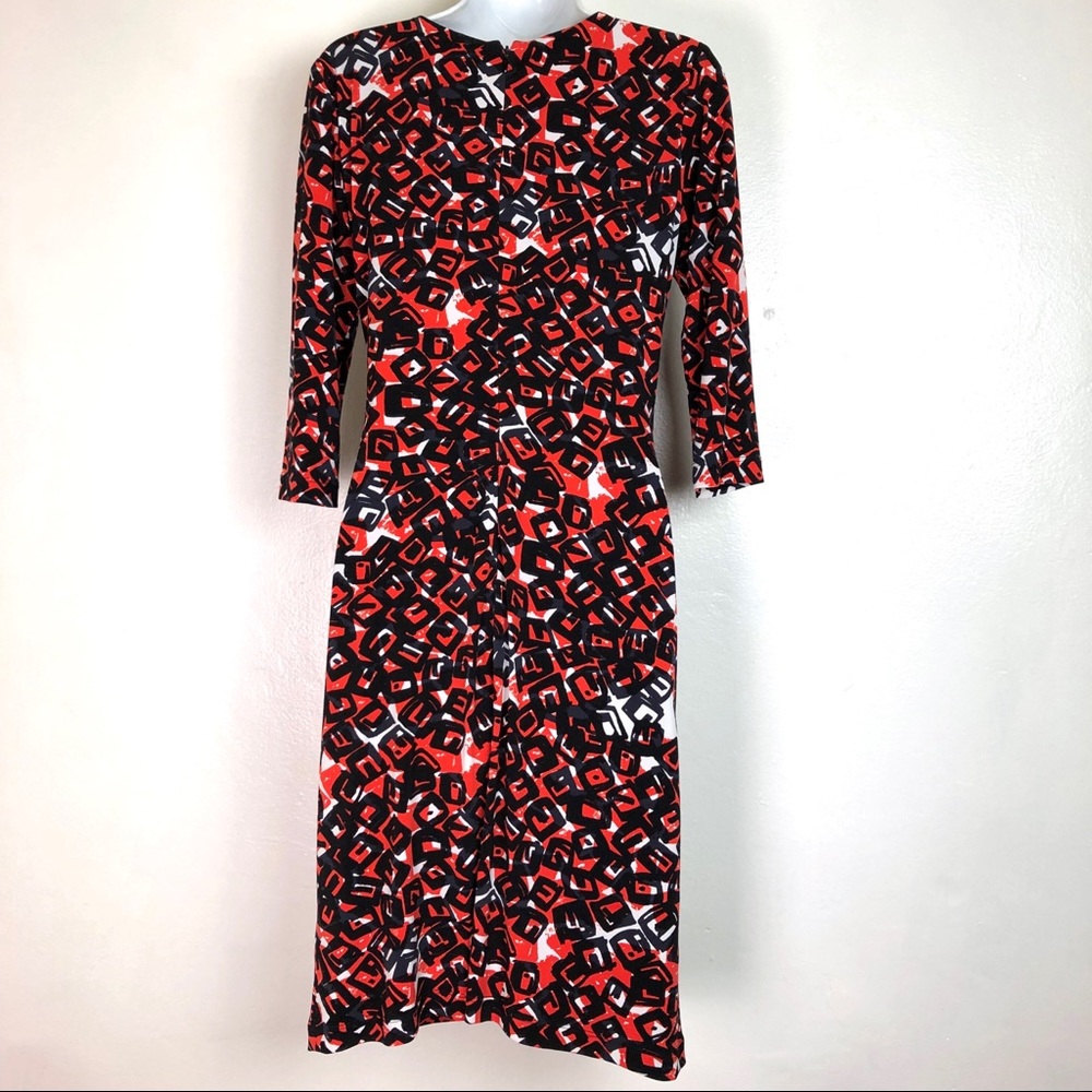 david meister geometric 3/4 sleeve dress Size 6 - Picture 4 of 8